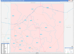 Sierra Vista-Douglas Metro Area Wall Map Color Cast Style 2025